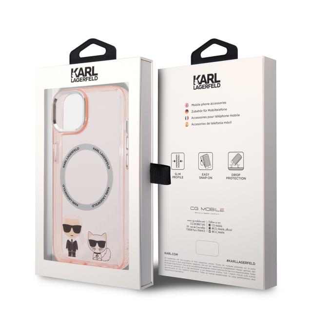 Karl Lagerfeld Magsafe PC/TPU Case With Ring For iPhone 14 Plus - Pink [ KLHMP14MHKCP ] - SW1hZ2U6MTM5MTcxNA==