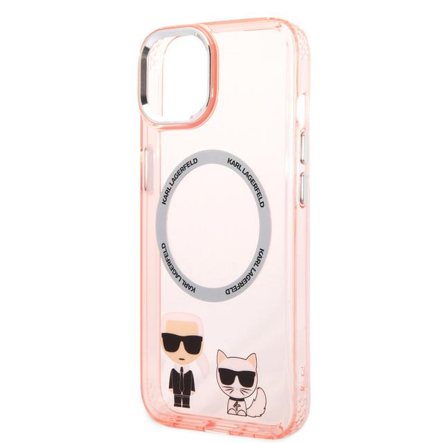 كفر جوال ايفون 14 بلس ماغ سيف شفاف لون وردي من كارل لاغرفيلد Karl Lagerfeld Magsafe PC TPU Case With Ring For iPhone 14 Plus - SW1hZ2U6MTM5MTcxOA==