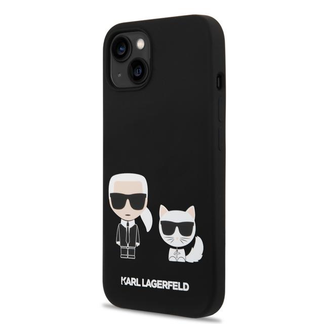 كفر جوال ايفون 14 بلس سيليكون ناعم لون أسود من كارل لاغرفيلد Karl Lagerfeld Liquid Silicone Karl & Choupette Case for iPhone 14 Plus - SW1hZ2U6MTM5MTg2OA==