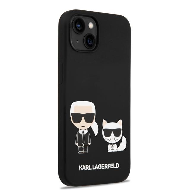 Karl Lagerfeld Liquid Silicone Karl & Choupette Case for iPhone 14 Plus (6.7") - Black [ KLHMP14MSSKCK ] - SW1hZ2U6MTM5MTg3NA==