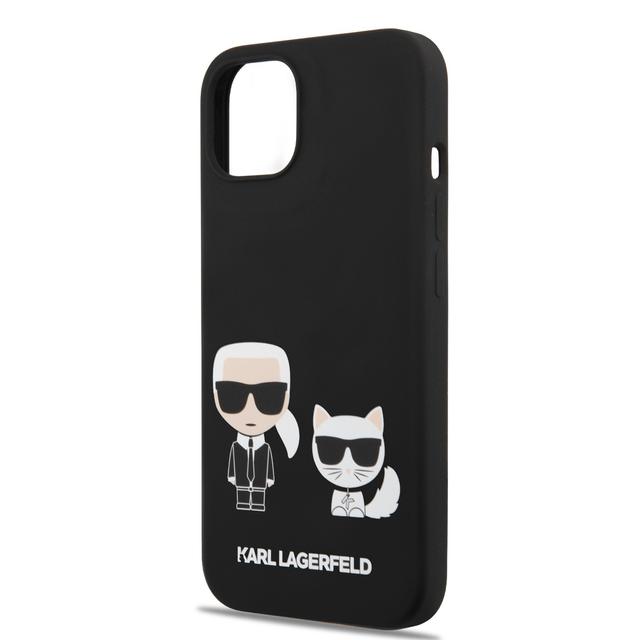 كفر جوال ايفون 14 بلس سيليكون ناعم لون أسود من كارل لاغرفيلد Karl Lagerfeld Liquid Silicone Karl & Choupette Case for iPhone 14 Plus - SW1hZ2U6MTM5MTg3OA==