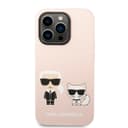 كفر جوال ايفون 14 برو ماكس سيليكون ناعم لون وردي فاتح من كارل لاغرفيلد Karl Lagerfeld Liquid Silicone Karl & Choupette Case for iPhone 14 Pro Max - 281179