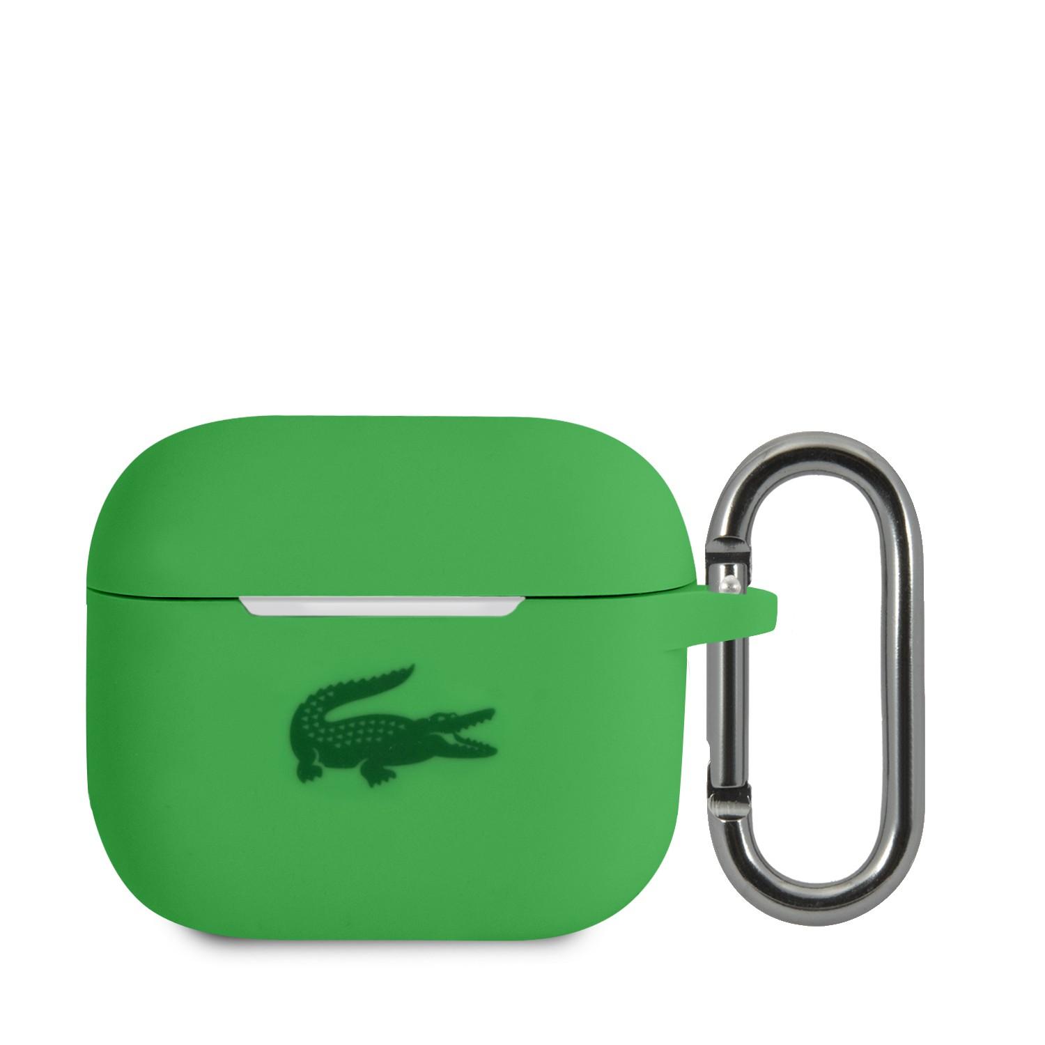 كفر بيت سماعة ايربود 3 سيليكون أخضر لاكوست Lacoste Liquid Silicone Glossy Printing Logo Case For Airpods 3 Green