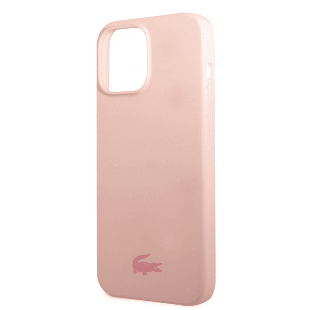 كفر حماية ايفون 14 برو سيليكون زهر لاكوست Lacoste HC Liquid Silicone & Microfiber Glossy Printing Logo Case For iPhone 14 Pro Pink - 281490