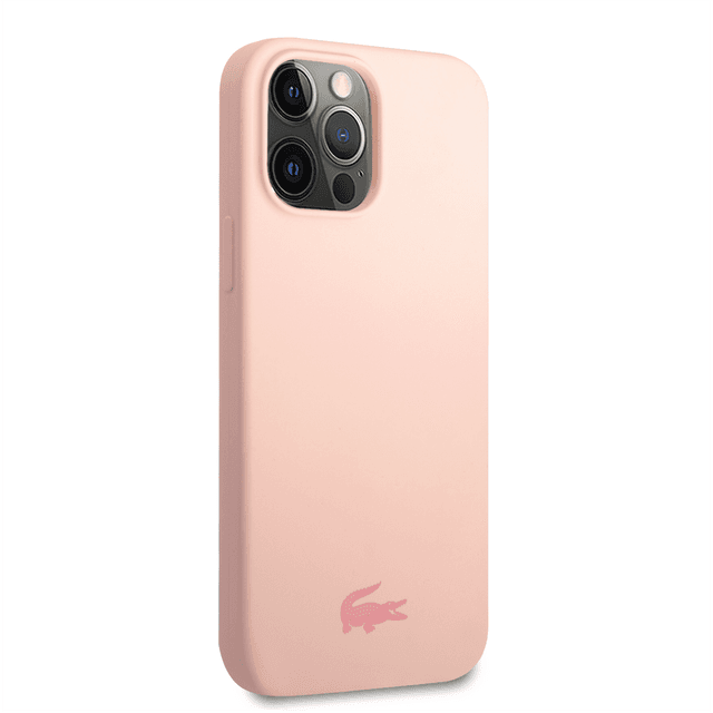 كفر حماية ايفون 14 برو سيليكون زهر لاكوست Lacoste HC Liquid Silicone & Microfiber Glossy Printing Logo Case For iPhone 14 Pro Pink - 281493