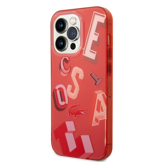 كفر حماية ايفون 14 برو أحمر لاكوست Lacoste HC IML Double Layer & Dyed Bumper Lettrines Case For iPhone 14 Pro Red - 281513