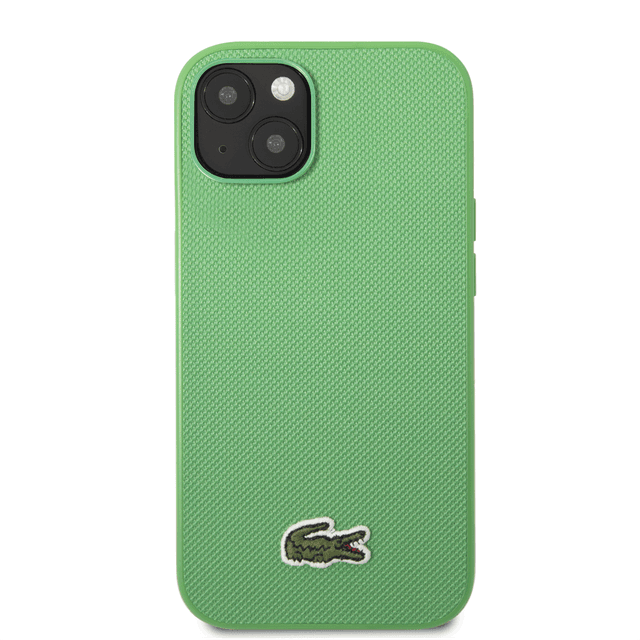 Lacoste Hard Case Iconic Petit Pique PU Woven Logo Estragon For iPhone 14 Plus - Green [ LCHCP14MPVCN ] - SW1hZ2U6MTM5MjYyMg==