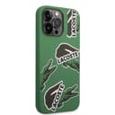 Lacoste HC Liquid Silicone & Microfiber Allover Pattern Case For iPhone 14 Pro Max - Green [ LCHCP14XSON ] - 281606