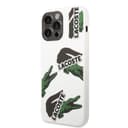 كفر حماية ايفون 14 برو ماكس سيليكون أبيض لاكوست Lacoste HC Liquid Silicone & Microfiber Allover Pattern Case For iPhone 14 Pro Max White - 281613