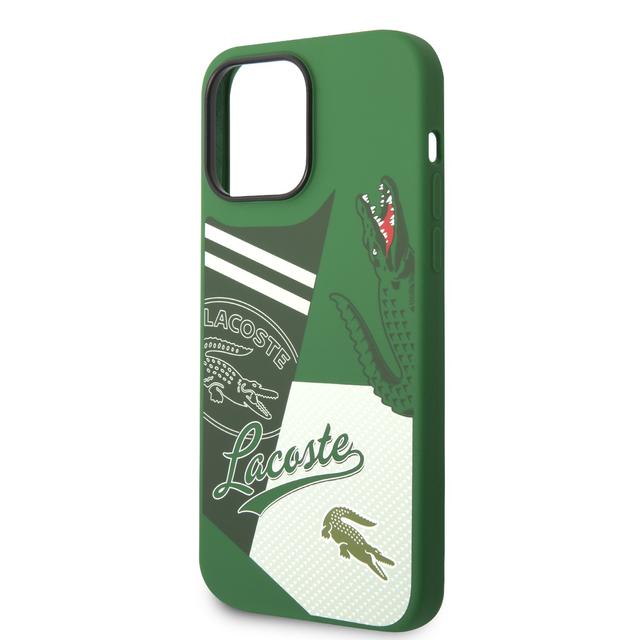 Lacoste HC Liquid Silicone & Microfiber Patchwork B Case For iPhone 14 Pro Max - Green [ LCHCP14XSPABN ] - SW1hZ2U6MTM5MjUyMg==