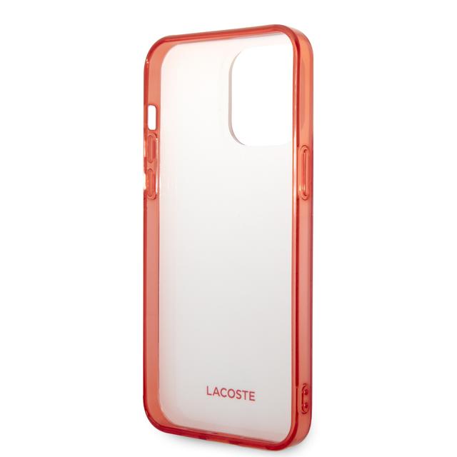 كفر حماية ايفون 14 برو ماكس أحمر لاكوست Lacoste HC IML Double Layer & Dyed Bumper Signature Pattern Case For iPhone 14 Pro Max Red