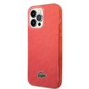 كفر حماية ايفون 14 برو ماكس أحمر لاكوست Lacoste HC IML Double Layer & Dyed Bumper Signature Pattern Case For iPhone 14 Pro Max Red