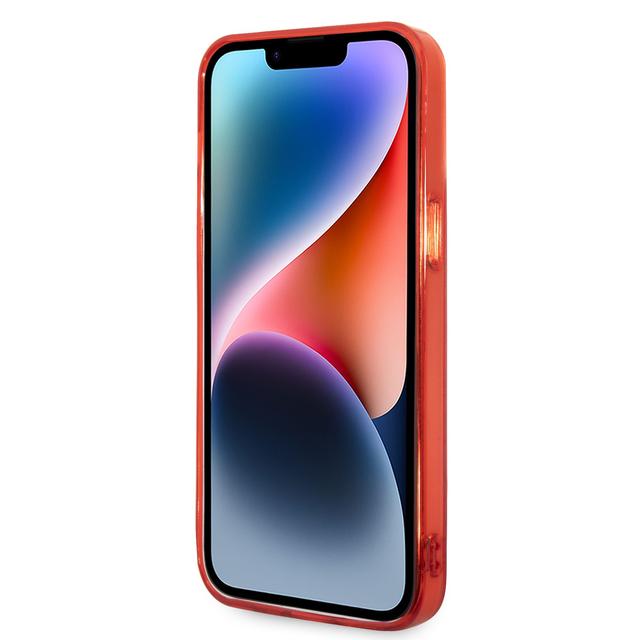 كفر حماية ايفون 14 برو ماكس أحمر لاكوست Lacoste HC IML Double Layer & Dyed Bumper Signature Pattern Case For iPhone 14 Pro Max Red