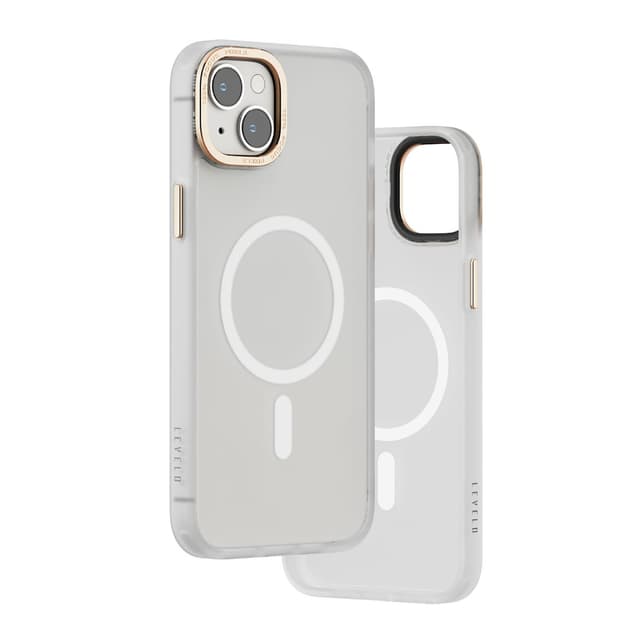 Levelo Magsafe Kayo iPhone 14 Matte Back Case - Matte Clear/Champagne [ LVLMAGKAYO14-MCCH ]