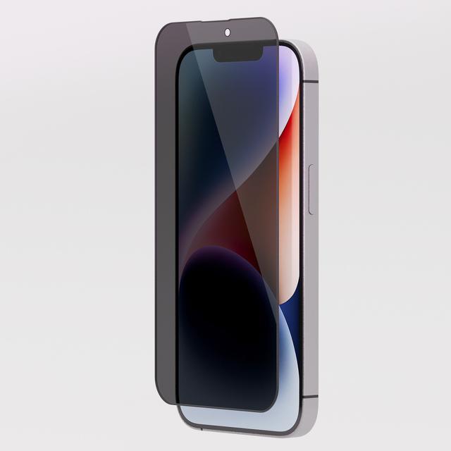 Levelo Privacy Black-Edition Silicone Edge Tempered Screen Protector For iPhone 14 Plus / 13 Pro Max 6.7" - Black [ LVLPRIVACYSEDIP14M-BK ]