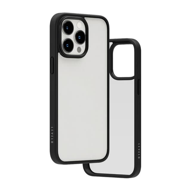 كفر ايفون لجوال ايفون 14 برو بلون شفاف وأسود ليفيلو  Levelo Solo iPhone 14 Pro Clear Back Case Black - 281732