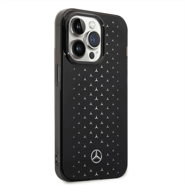 Mercedes-Benz Double Layer PC/ TPU Case With Large Star Pattern For iPhone 14 Pro - Silver [ MEHCP14L8DMGHH ] - 282307