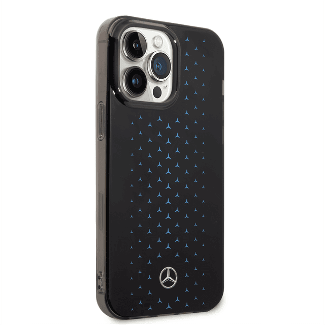 Mercedes-Benz Double Layer PC/ TPU Case With Large Star Pattern For iPhone 14 Pro - Blue [ MEHCP14L8DMGHL ] - SW1hZ2U6MTM5NTUxOQ==