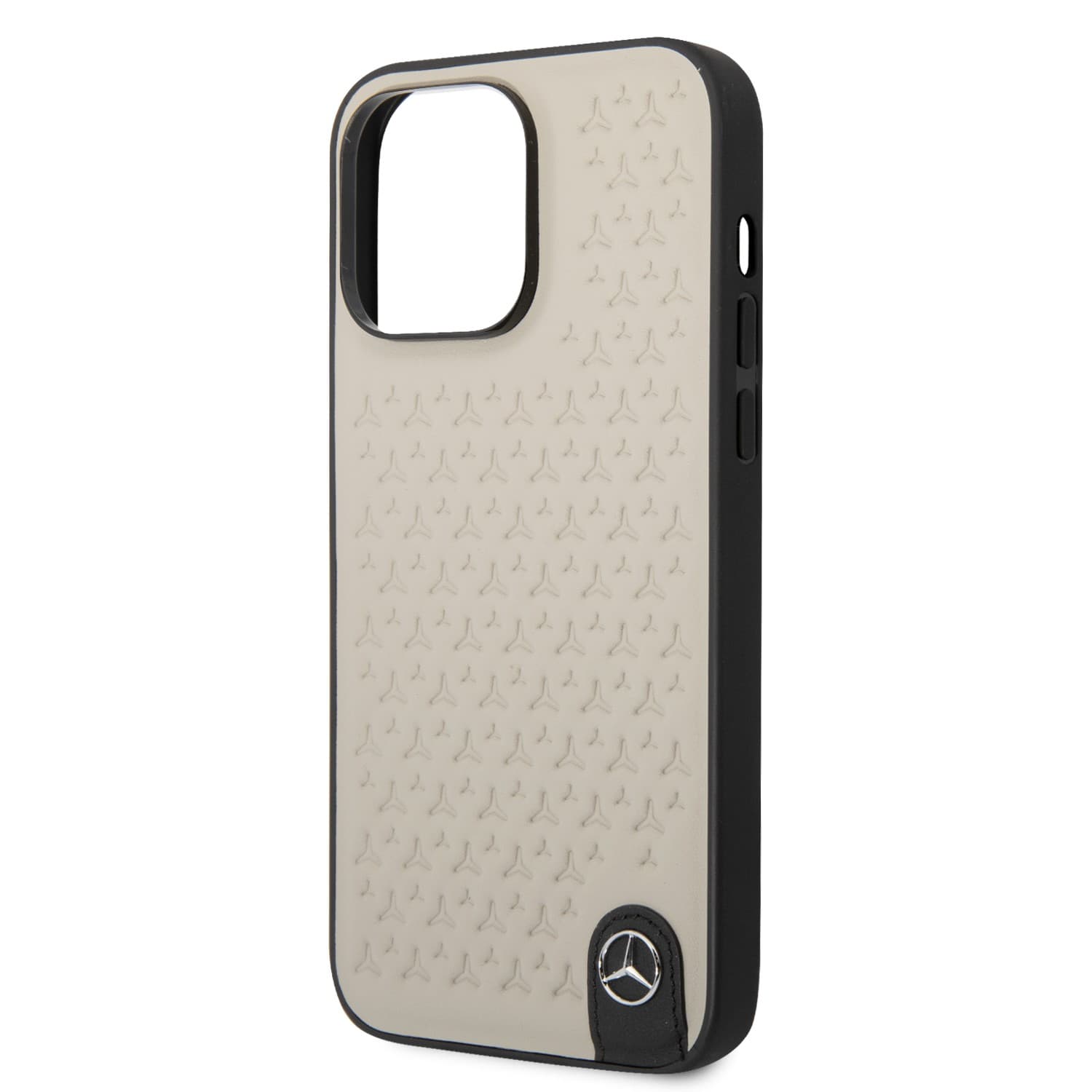 Mercedes-Benz Genuine Leather Case With Star Pattern For iPhone 14 Pro - Grey [ MEHCP14L8REMPG ]