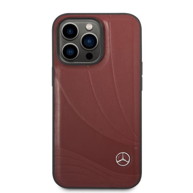 Mercedes-Benz Genuine Leather Case With New WaveIII pattern For iPhone 14 Pro - Red [ MEHCP14L8ROLR ] - 282378