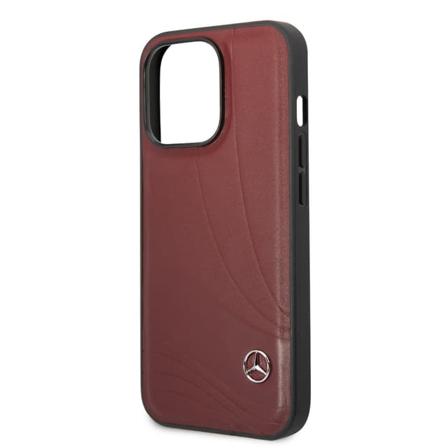 Mercedes-Benz Genuine Leather Case With New WaveIII pattern For iPhone 14 Pro - Red [ MEHCP14L8ROLR ] - 282381