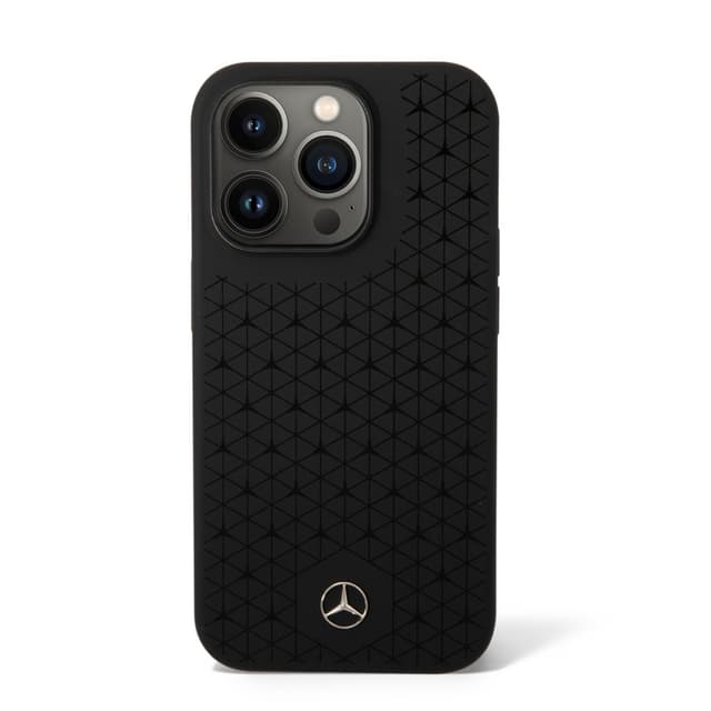 Mercedes-Benz Liquid Silicone Case With Large Star Pattern For iPhone 14 Pro - Black [ MEHCP14L8SPMGK ] - SW1hZ2U6MTM5NTY1Mw==