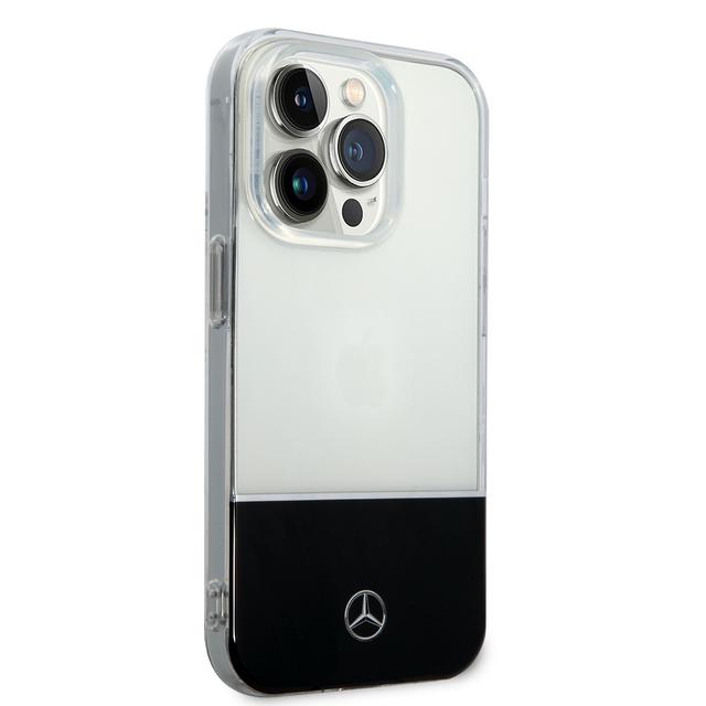 جراب ايفون 14 برو شفاف بشعار نجمة من مرسيدس بنز Mercedes-Benz Aluminium Case With Star Pattern For iPhone 14 Pro - Transparent