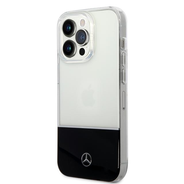 جراب ايفون 14 برو شفاف بشعار نجمة من مرسيدس بنز Mercedes-Benz Aluminium Case With Star Pattern For iPhone 14 Pro - Transparent