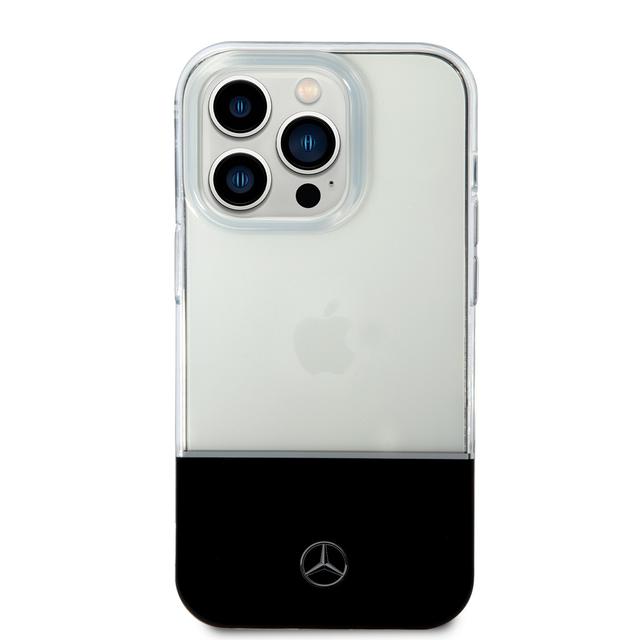 جراب ايفون 14 برو شفاف بشعار نجمة من مرسيدس بنز Mercedes-Benz Aluminium Case With Star Pattern For iPhone 14 Pro - Transparent