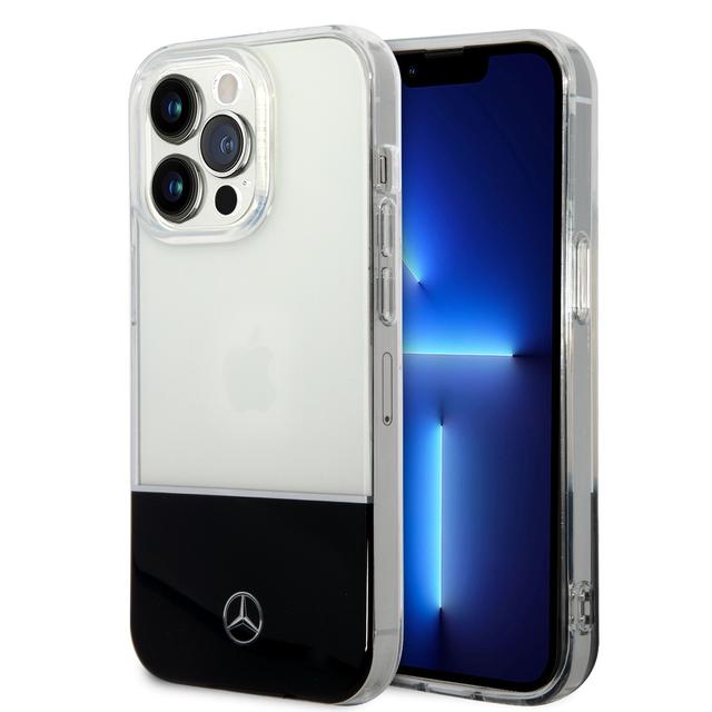 جراب ايفون 14 برو شفاف بشعار نجمة من مرسيدس بنز Mercedes-Benz Aluminium Case With Star Pattern For iPhone 14 Pro - Transparent