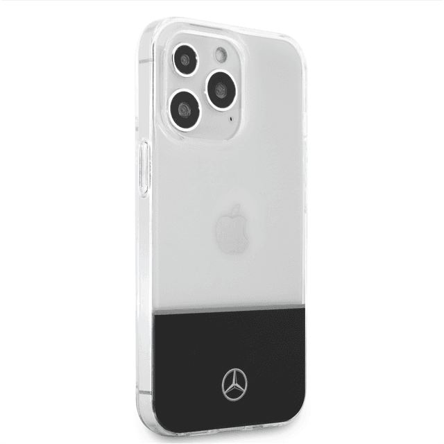 جراب ايفون 14 برو شفاف بشعار نجمة من مرسيدس بنز Mercedes-Benz Aluminium Case With Star Pattern For iPhone 14 Pro - Transparent