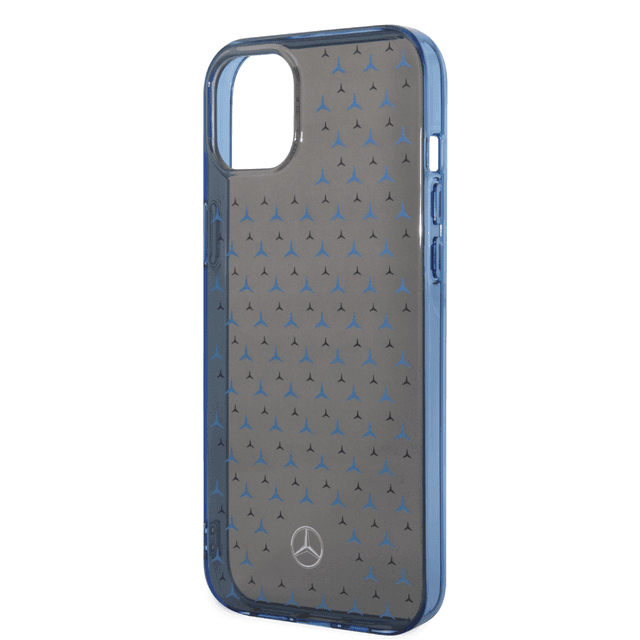 Mercedes-Benz Double Layer PC/ TPU Case With Large Star Pattern For iPhone 14 Plus - Black/Blue [ MEHCP14M8DPMGL ]