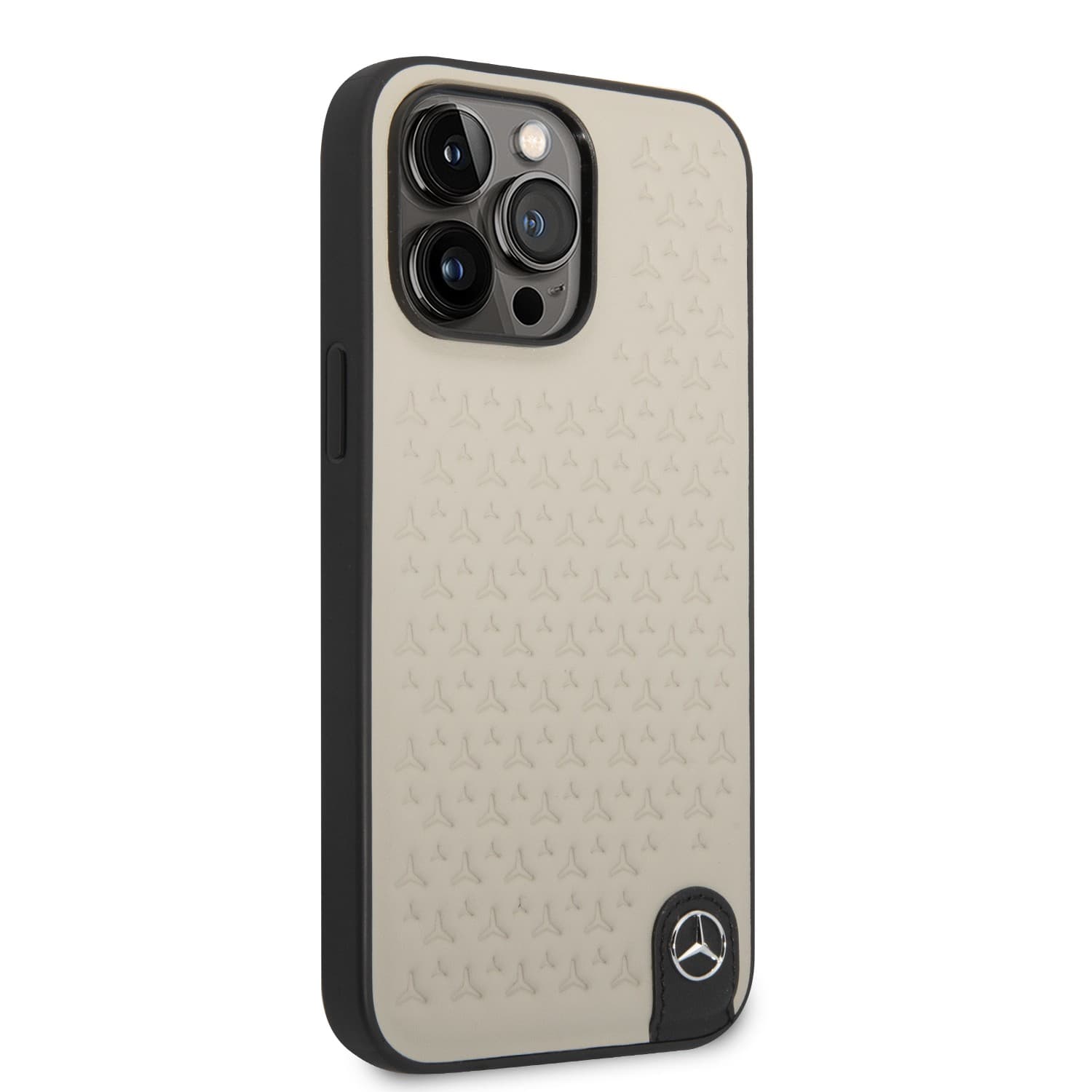 Mercedes-Benz Genuine Leather Case With Star Pattern For iPhone 14 Pro Max - Grey [ MEHCP14X8REMPG ]