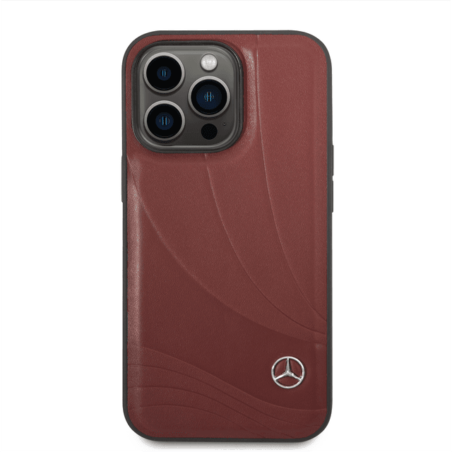 Mercedes-Benz Genuine Leather Case With New WaveIII pattern For iPhone 14 Pro Max - Red [ MEHCP14X8ROLR ] - 282521