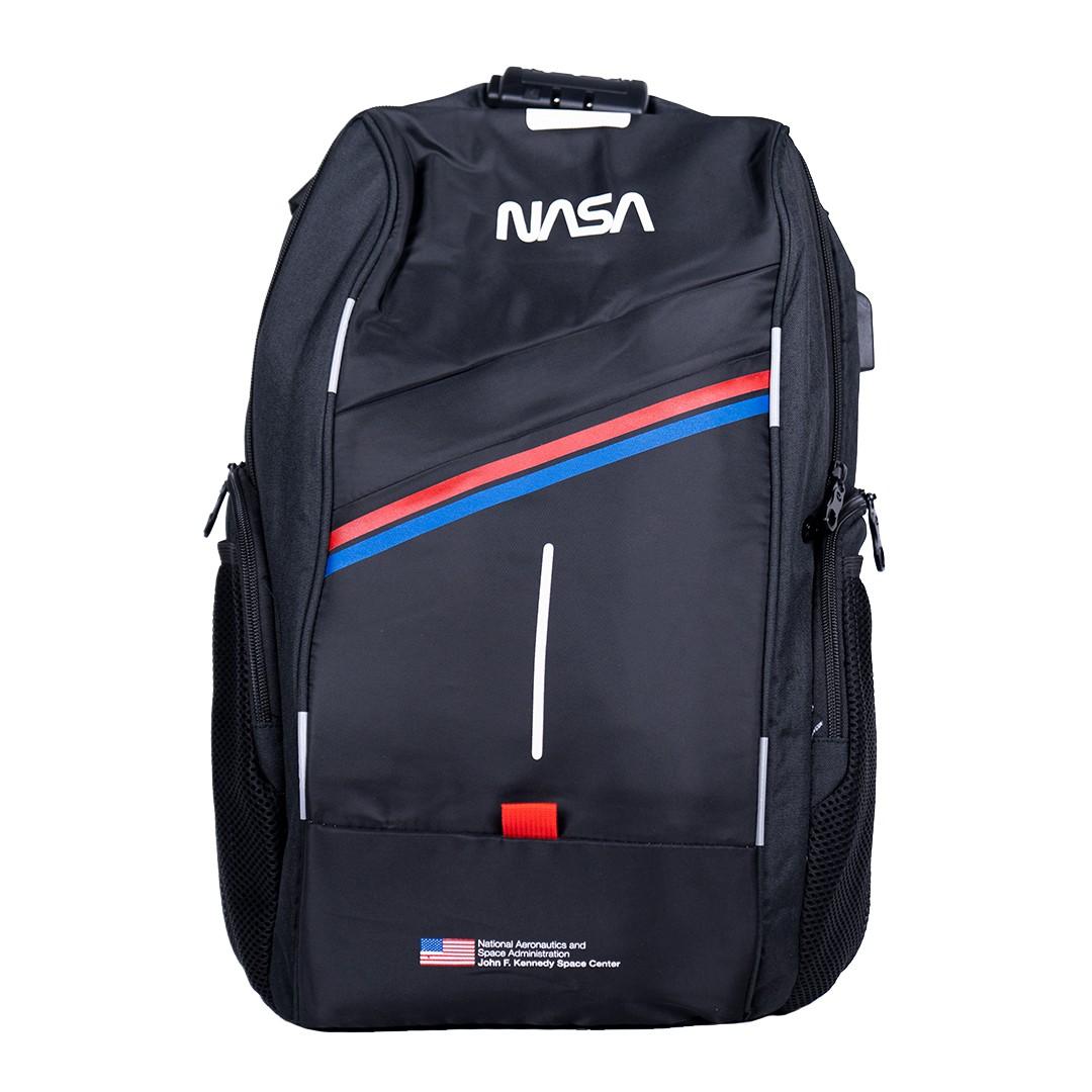 شنطة ظهر للابتوب قماش ناسا أسود Nasa Laptop Backpack with Combination Lock