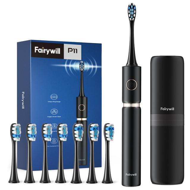 فرشاة اسنان كهربائية مقاومة للماء فيري ويل 8 رؤوس Fairywill P11 Ultrasonic Electric Toothbrush - SW1hZ2U6MTM1OTI2MQ==