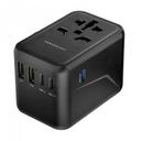 Powerology Universal Multi-Port Travel Adapter PD 65W ( 3X Type-C / 2X USB-A Ports ) - Black [ P65W3PD-GY ] - SW1hZ2U6MTM5NzU3OQ==