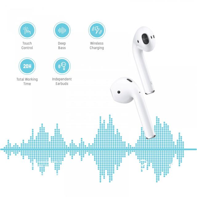 Porodo Blue Deep Bass Wireless Earbuds 2 - White [ PB-ARPD2-WH ] - SW1hZ2U6MTM5NzAyNw==