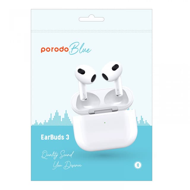 سماعات بلوتوث ايربودز 3 لاسلكية 20 ساعة بورودو Porodo Blue Deep Bass Wireless Earbuds 3
