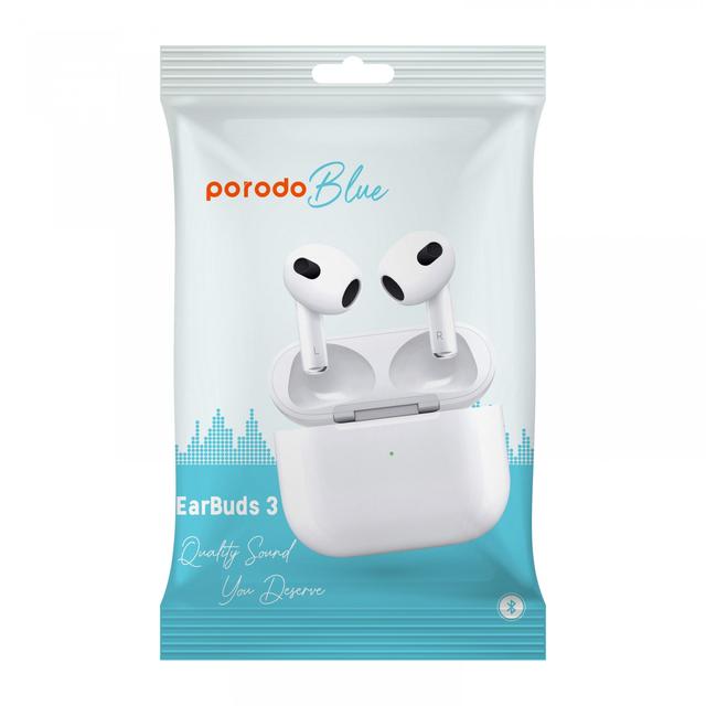 Porodo Blue Deep Bass Wireless Earbuds Pro 2 with Swipe Volume - White [ PB-ARPDP2-WH ] - SW1hZ2U6MTM5NzA2Mw==