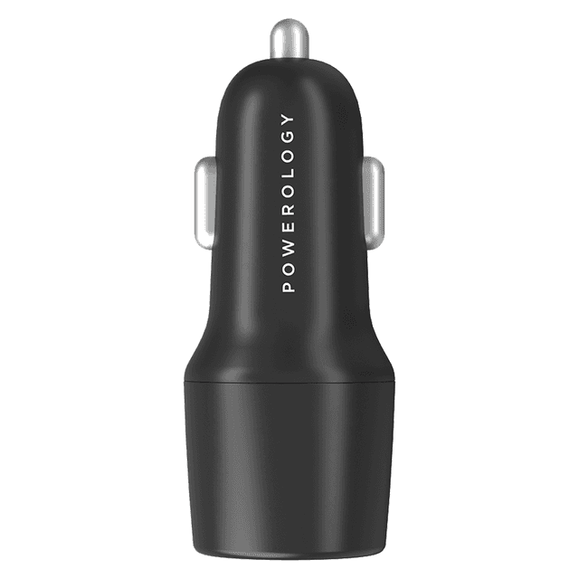 Powerology Dual Port LED Car Charger PD 20W+QC 18W - Black [ PCCSR005 ] - SW1hZ2U6MTM5NzY4NA==