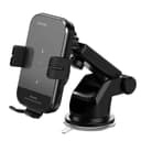 Porodo 3 in 1 Dual Coil Car Charger Mount QC3.0 with Fast Wireless Charger 15W - Black [ PD-WCM15W-BK ]