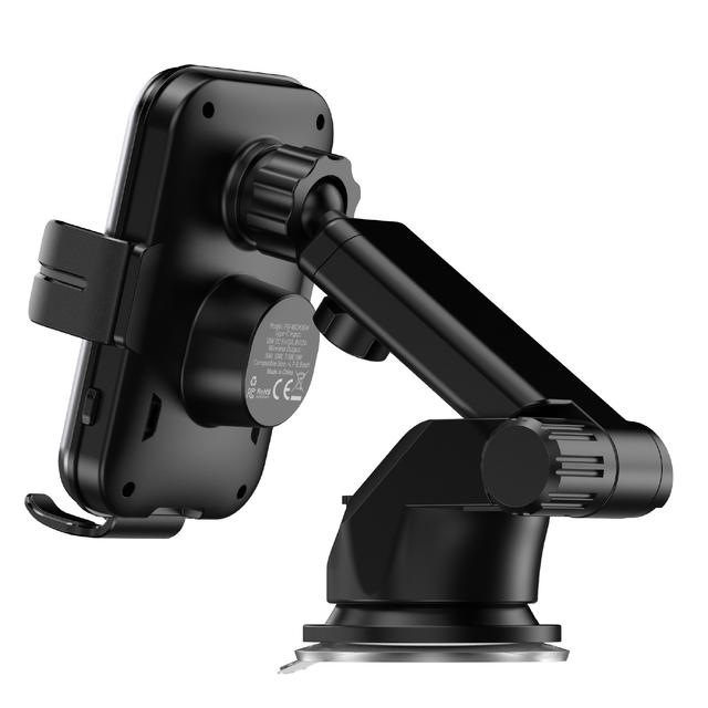 Porodo 3 in 1 Dual Coil Car Charger Mount QC3.0 with Fast Wireless Charger 15W - Black [ PD-WCM15W-BK ]