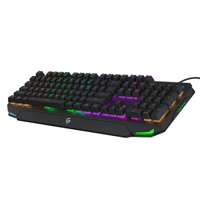 كيبورد ميكانيكي عربي 100 مليون نقرة بورودو Porodo Gaming Mechanical Full Keyboard Rainbow - 282865