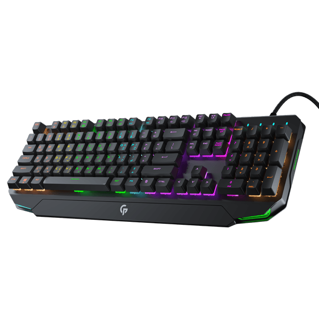 كيبورد ميكانيكي عربي 100 مليون نقرة بورودو Porodo Gaming Mechanical Full Keyboard Rainbow - 282866