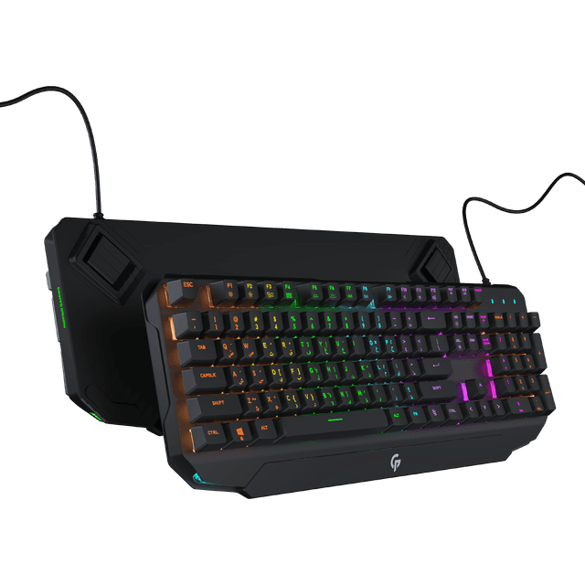 كيبورد ميكانيكي عربي 100 مليون نقرة بورودو Porodo Gaming Mechanical Full Keyboard Rainbow - 282867