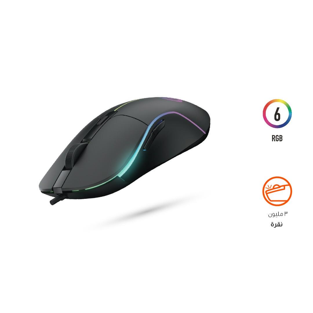 ماوس قيمنق سلكي مضيئ 6400 نقطة بورودو Porodo Gaming RGB Mouse