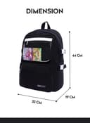 شنطة ظهر للسفر 17 انش قماش بارا جون أسود PARA JOHN Backpack