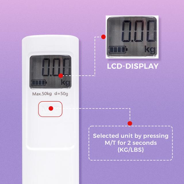 ميزان شنط السفر الرقمي 50 كغ بارا جوهن Para john Battery Free Luggage Scale LCD Display - SW1hZ2U6MTQwMjEzNQ==