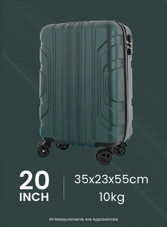 Para John Parajohn Travel Luggage Suitcase, 20''-  Trolley Bag, Carry On Hand Cabin Luggage Bag - Portable Lightweight Travel Bag With 360 Durable 4 Spinner Wheels - Hard Shell Luggage Spinner